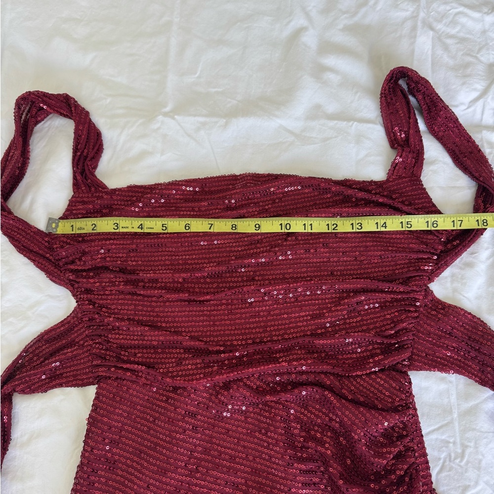 Lucy in the Sky Burgundy Sequin Mini Dress - Picture 14 of 15